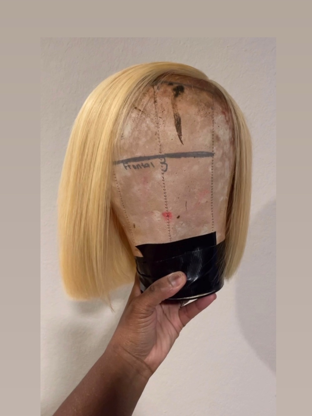 Human Blonde Straight Bob Lace Front Wig